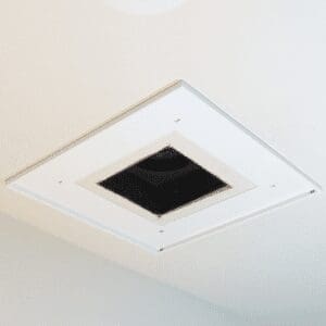 Surface Mount Backpan CFFD 77120 set in a white ceiling with an open duct.