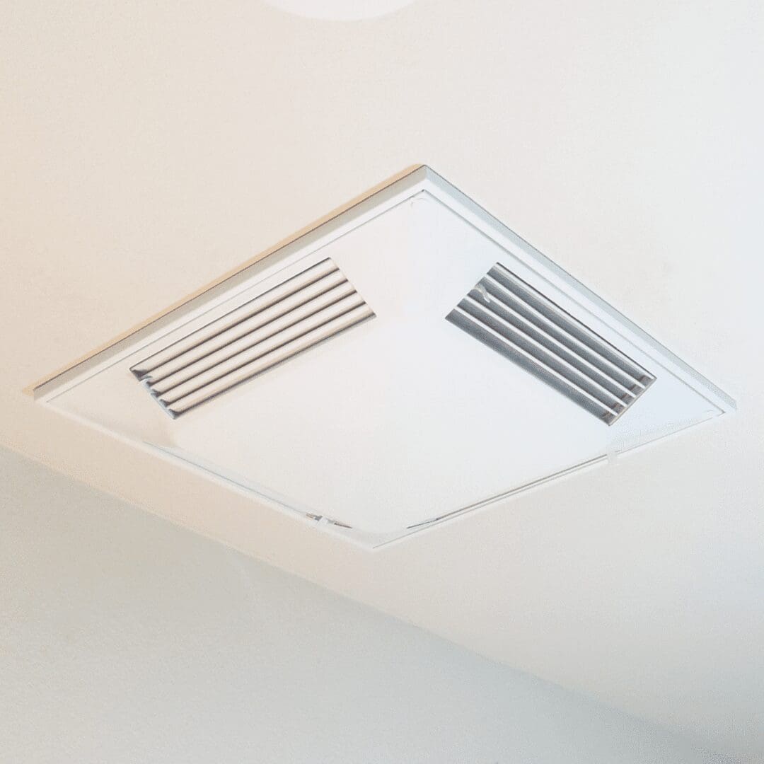 Ceiling-mounted Surface Mount Backpan CFFD 77120 with multiple slats for optimal airflow.