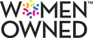 Logo with 'Women Owned' text and colorful flower design.