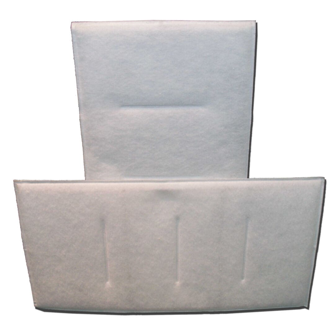 Two rectangular Control-A-Flow & Breathe Easy Replacement Filter Sets, one upright and one horizontal, against a plain background.
