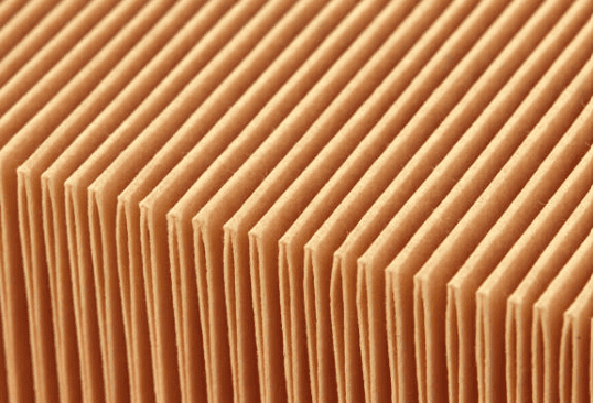 Pleated air filters for HVAC system close-up